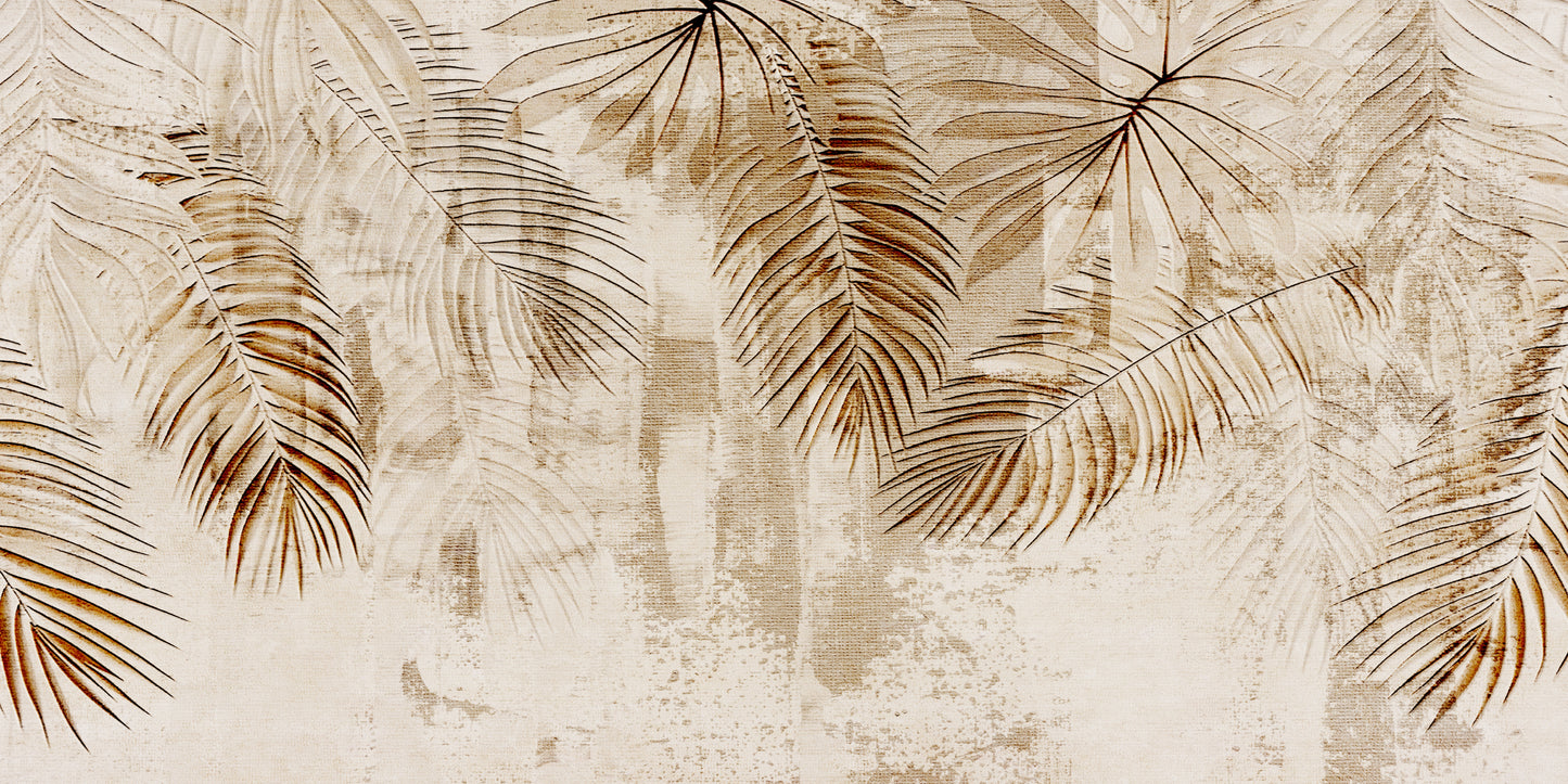 Morocco Beige Palm Shadow Wall Art Canvas Office Home Room Framed 120x60cm