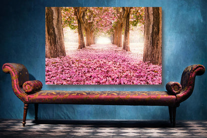 Cherry Blossom Forest Wall Art UV Direct Aluminum Print Australian Made Quality