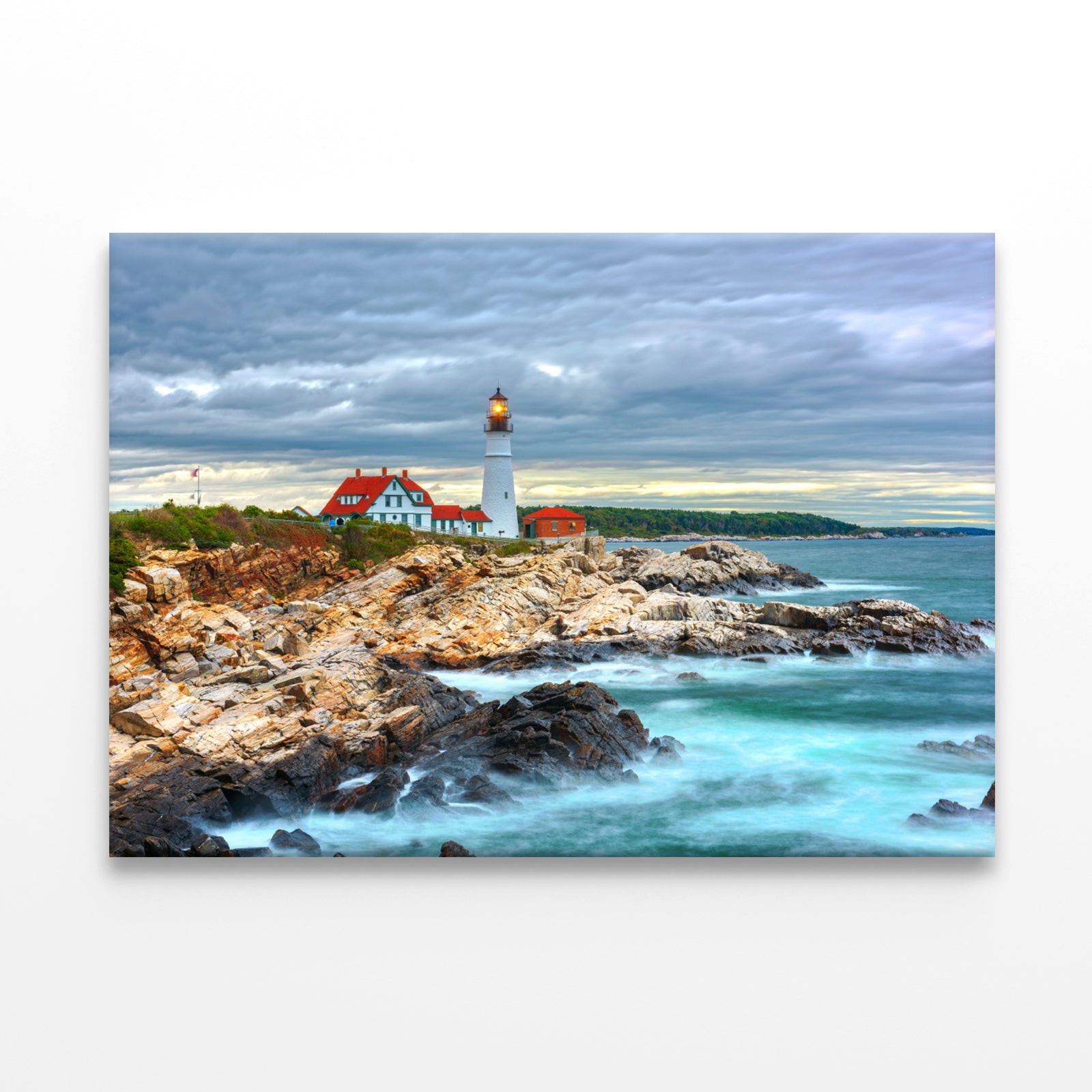 Portland Head Light at Dusk Maine Wall Art Decor 100% Australian Made - Bella Home Decor