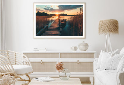 Boat On Lake & Forest View Home Decor Premium Quality Poster Print Choose Your Sizes - Bella Home Decor