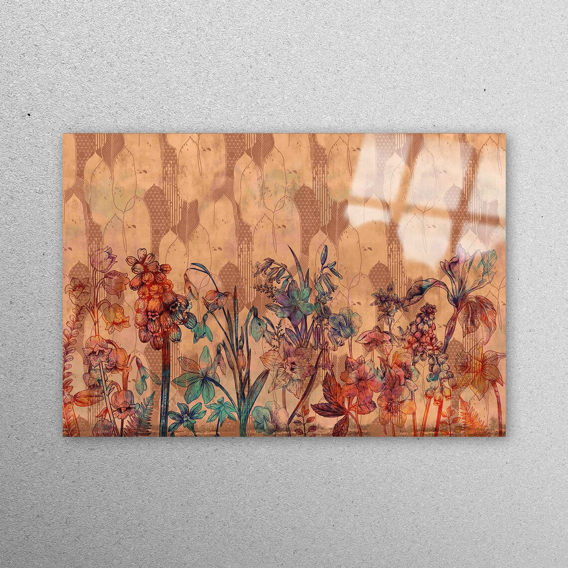 Flower Botanical Painting Acrylic Glass Print Tempered Glass Wall Art 100% Made in Australia Ready to Hang