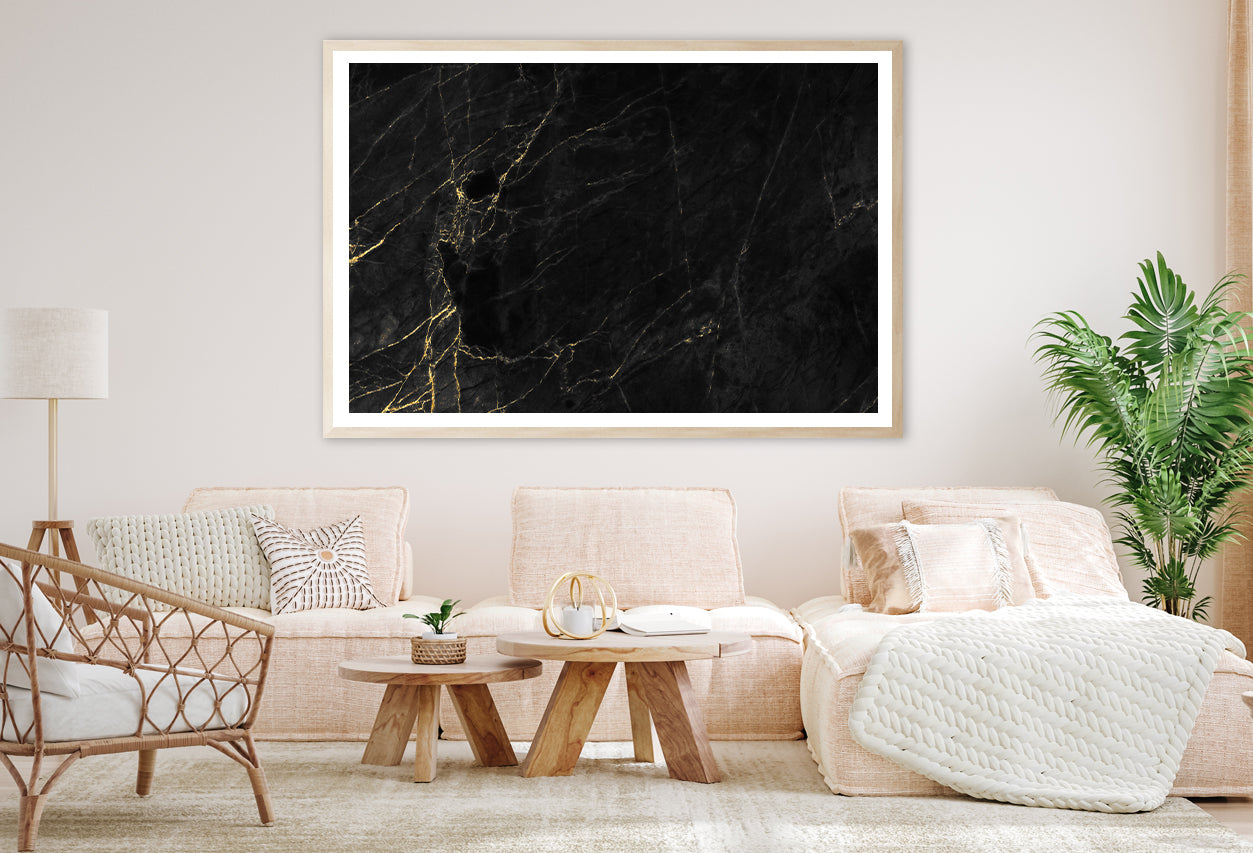 Luxury Black and Gold Marble Art Home Decor Premium Quality Poster Print Choose Your Sizes - Bella Home Decor
