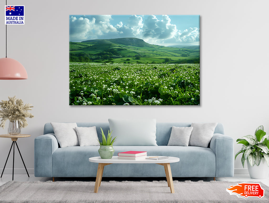 Field with Blue Sky View Print 100% Australian Made - Bella Home Decor