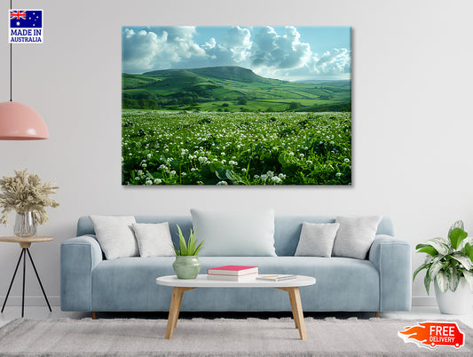 Field with Blue Sky View Print 100% Australian Made - Bella Home Decor