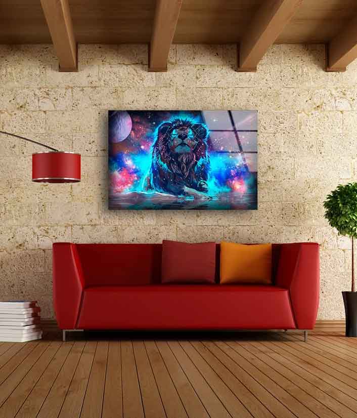 Lion Abstract Design UV Direct Aluminum Print Australian Made Quality