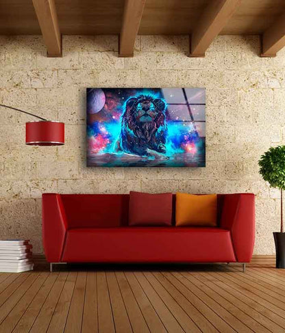 Lion Abstract Design UV Direct Aluminum Print Australian Made Quality