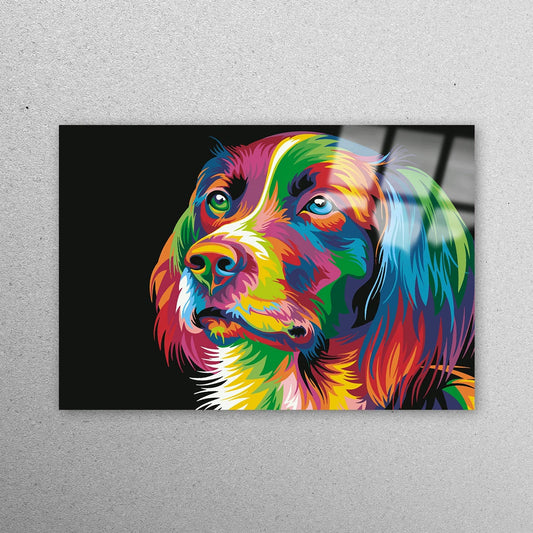 Colorful Dog Wall Art Acrylic Glass Print Tempered Glass Wall Art 100% Made in Australia Ready to Hang