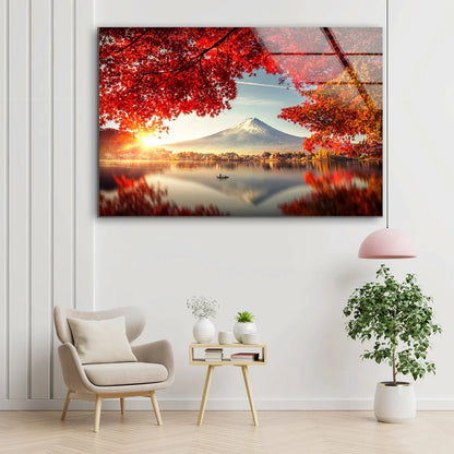 Mountain Lake & Autumn UV Direct Aluminum Print Australian Made Quality