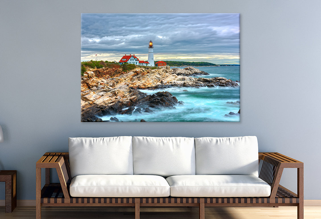 Portland Head Light at Dusk Maine Wall Art Decor 100% Australian Made - Bella Home Decor