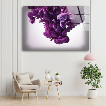 Purple Smoke Abstract UV Direct Aluminum Print Australian Made Quality