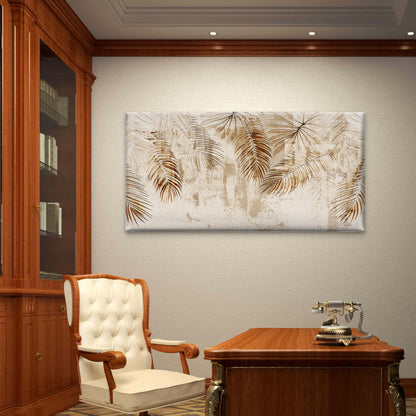 Morocco Beige Palm Shadow Wall Art Canvas Office Home Room Framed 120x60cm