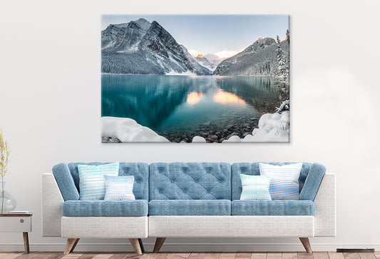 Lake Louise with Mountain View  Wall Art Decor 100% Australian Made