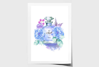 Blue Purple Perfume Wall Art Limited Edition High Quality Print Unframed Roll Canvas None