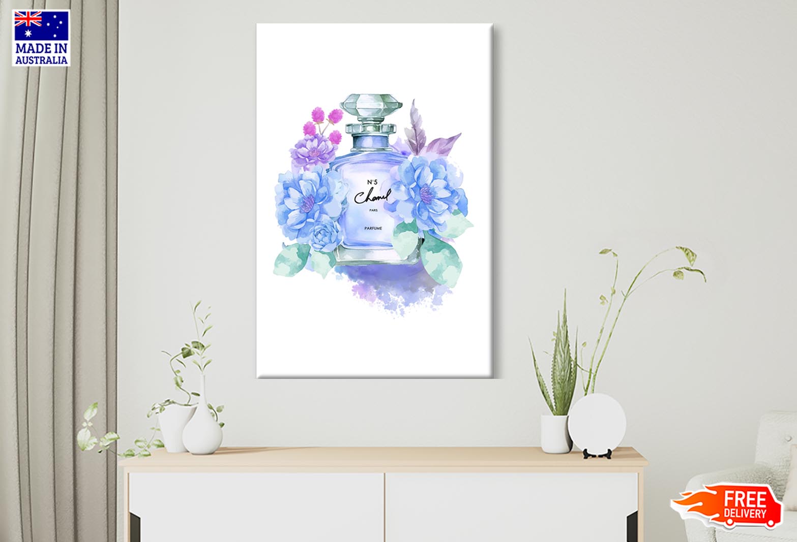 Blue Purple Perfume Wall Art Limited Edition High Quality Print