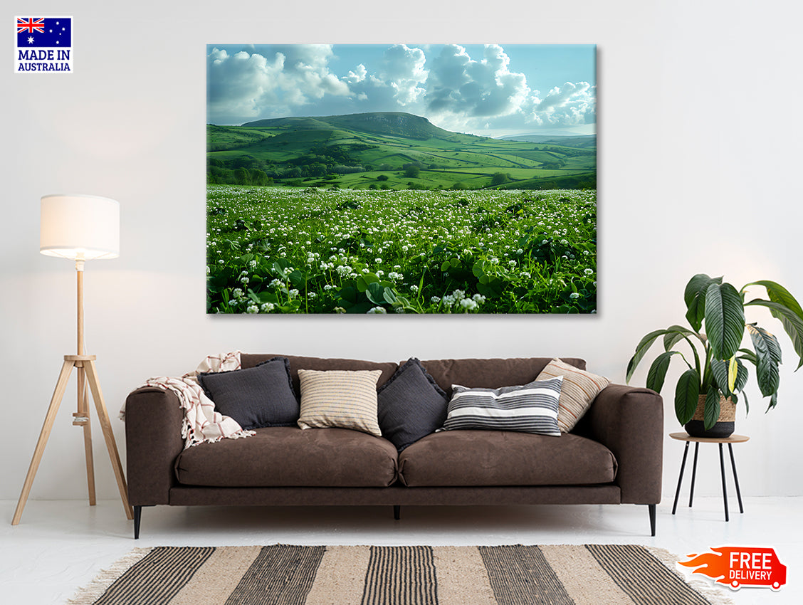 Field with Blue Sky View Print 100% Australian Made - Bella Home Decor