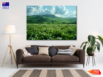 Field with Blue Sky View Print 100% Australian Made - Bella Home Decor