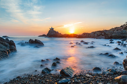Beautiful sunrise over Orangdae Park coast, South Korea  Wall Art Decor 100% Australian Made