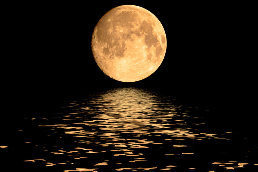 Full Moon Over Cold Night Water Acrylic Glass Print Tempered Glass Wall Art 100% Made in Australia Ready to Hang - Bella Home Decor