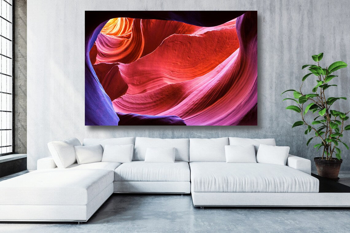 Arizona Antelope Canyon Acrylic Glass Print Tempered Glass Wall Art 100% Made in Australia Ready to Hang