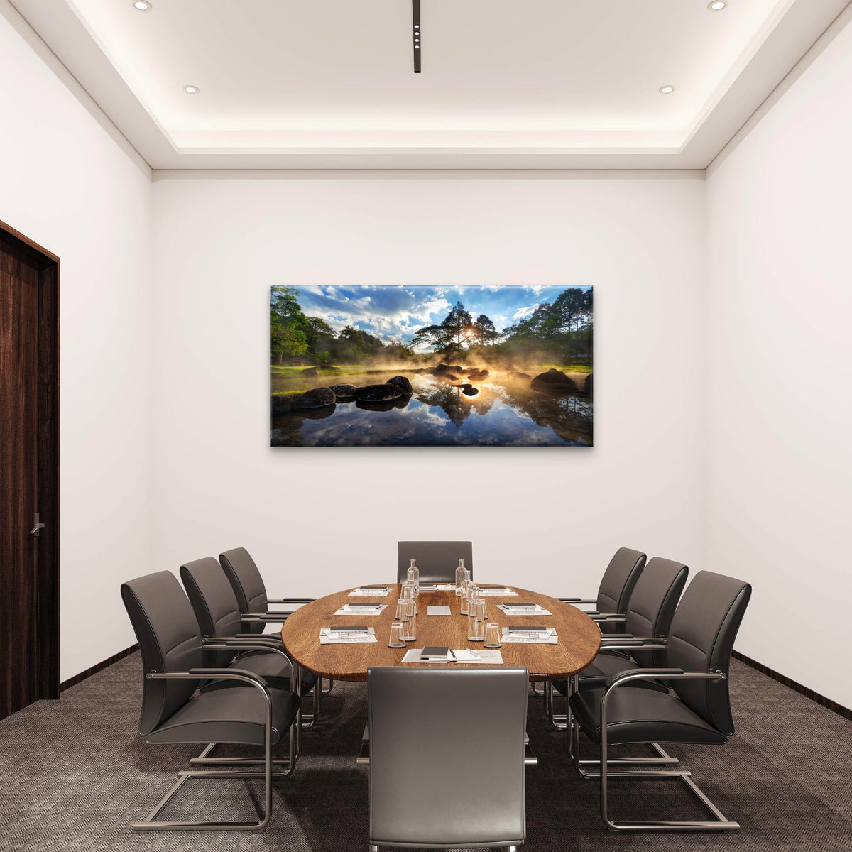 Chae Son Hot Spring Sunrise Lampang Thailand Wall Art Canvas Office Home Room Framed 120x60cm