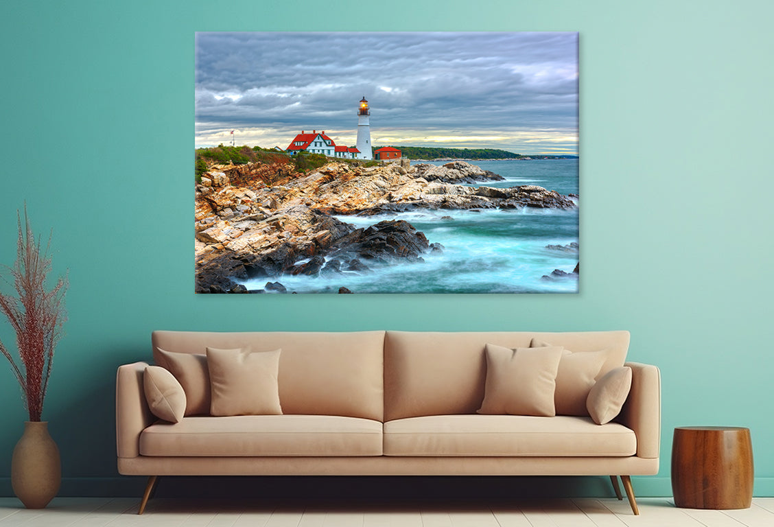 Portland Head Light at Dusk Maine Wall Art Decor 100% Australian Made - Bella Home Decor