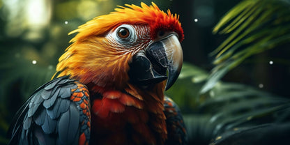 Colorful Scarlet Macaw Parrot Tropical Bird Wall Art Canvas Office Home Room Framed 120x60cm