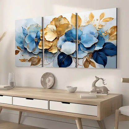 3pcs Modern Fashion Abstract Golden Leaf Light Luxury Art Wall Art Set Canvas Unframed - High Quality Print 100% Australian Made Wall Canvas