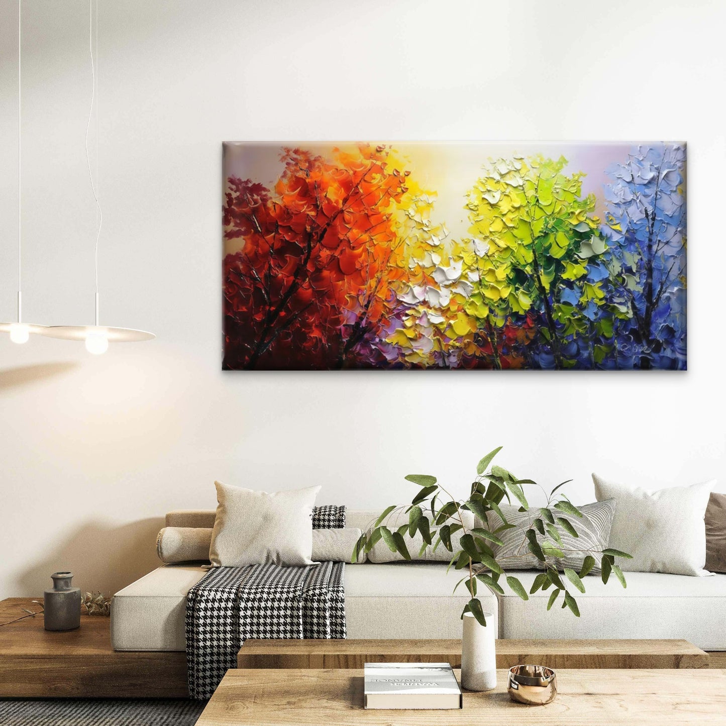 Colorful Abstract Painting Wall Art Canvas Office Home Room Framed 120x60cm