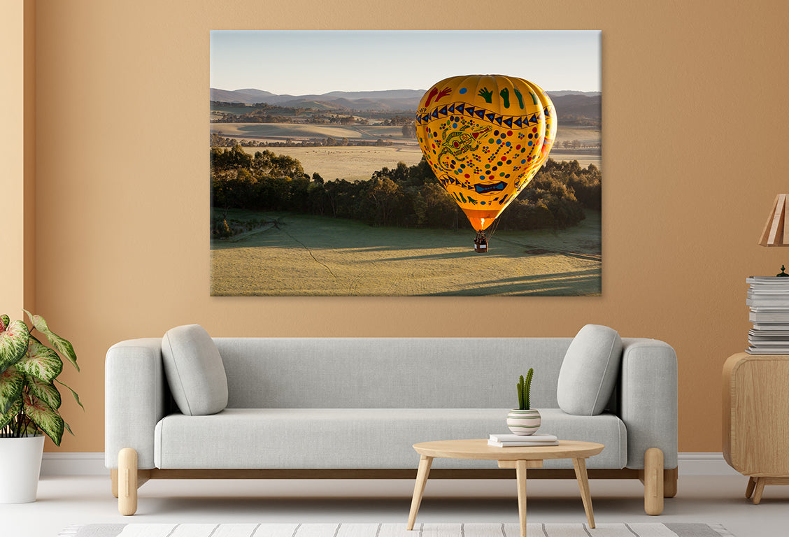 A sunrise hot air balloon flight over the Yarra Valley in Victoria, Australia Wall Art Décor 100% Australian Made - Bella Home Decor