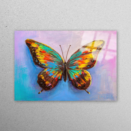 Colorful Butterfly Wall Art Acrylic Glass Print Tempered Glass Wall Art 100% Made in Australia Ready to Hang