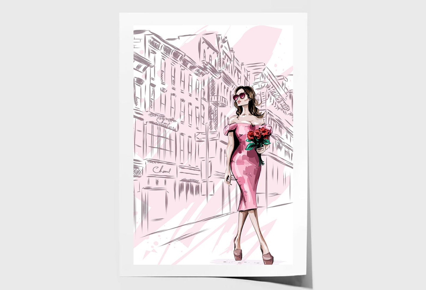 Elegant Fashion Store Art Wall Art Limited Edition High Quality Print Unframed Roll Canvas None