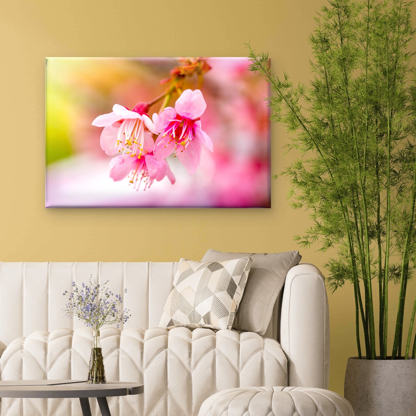 Japanese Pink Cherry Blossoms Wall Art Decor 100% Australian Made - Bella Home Decor