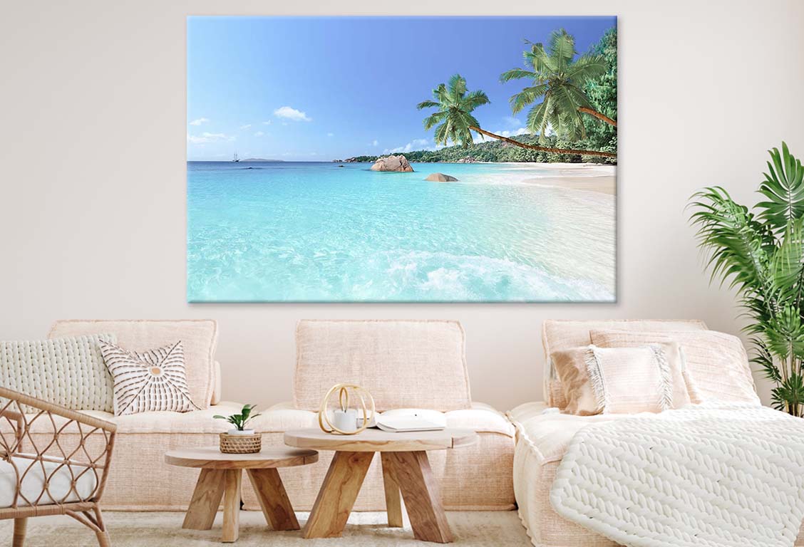 Anse Lazio Beach at Praslin Island Seychelles Print 100% Australian Made