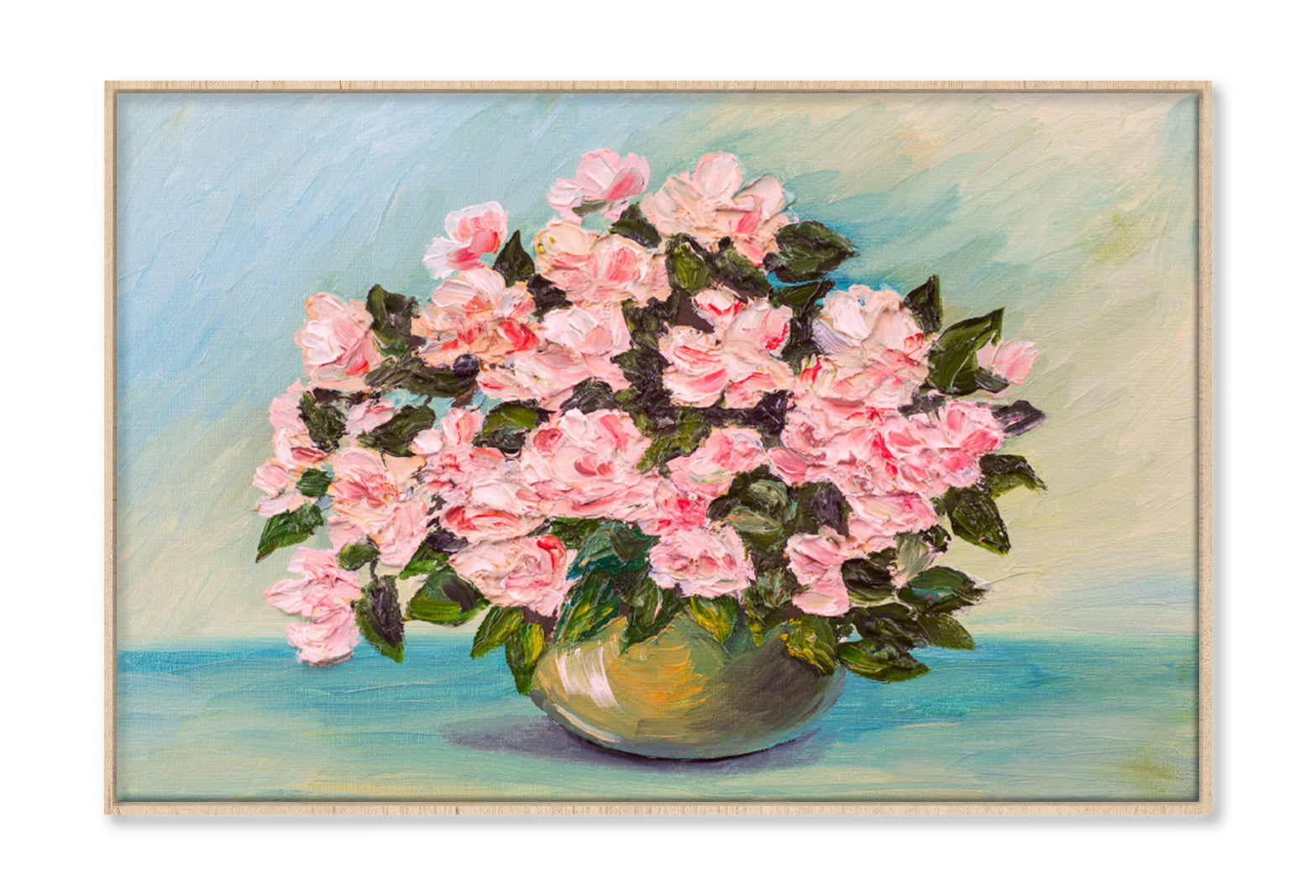 Beautiful Flower Vase Painting Limited Edition High Quality Print Canvas Box Framed Natural