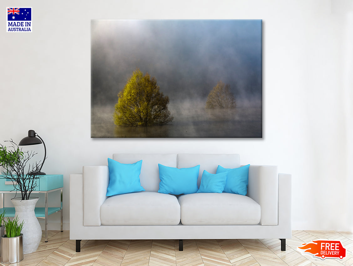 Fog during Autumn Floods with Clouds in the Sky Print 100% Australian Made