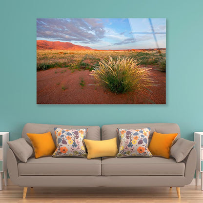 Grassland Landscape with Mountains Acrylic Glass Print Tempered Glass Wall Art 100% Made in Australia Ready to Hang