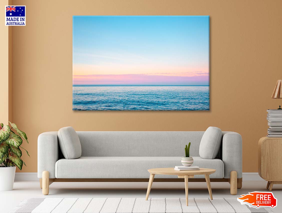 Calm Sea in Soft Morning Light Sicily Italy Europe 90x60cm Print 100% Australian Made - Bella Home Decor