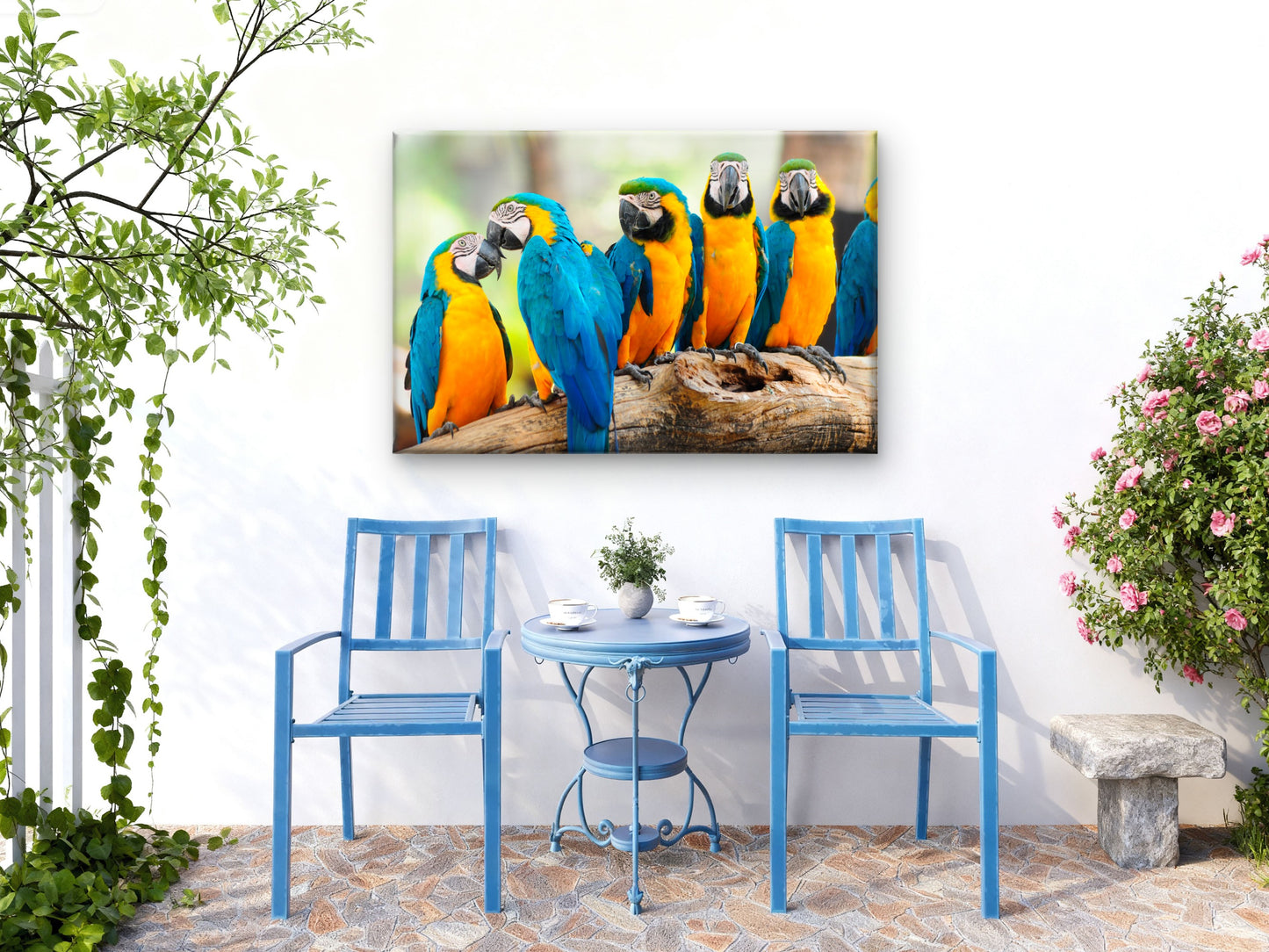 Blue and Yellow Macaw Parrot Wall Art Decor 100% Australian Made