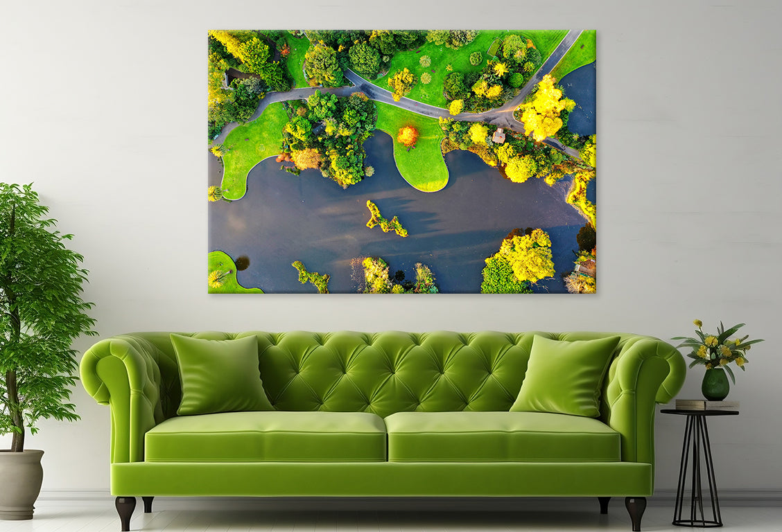 Royal Botanic Gardens Melbourne Aerial View Wall Art Decor 100% Australian Made - Bella Home Decor