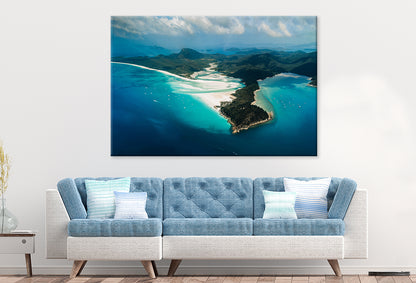 Whitehaven Beach Queensland Hill Inlet Wall Art Decor 100% Australian Made