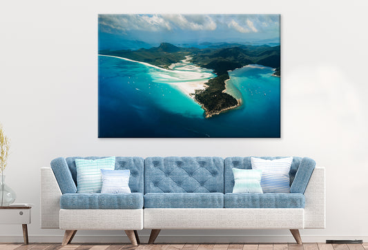 Whitehaven Beach Queensland Hill Inlet Wall Art Decor 100% Australian Made