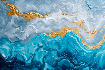 Blue Shaded Abstract Design Wall Art Decor 100% Australian Made