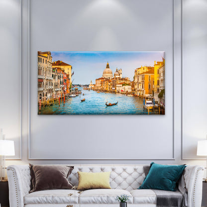 Venice Italy Grand Canal Wall Art Canvas Office Home Room Framed 120x60cm - Bella Home Decor