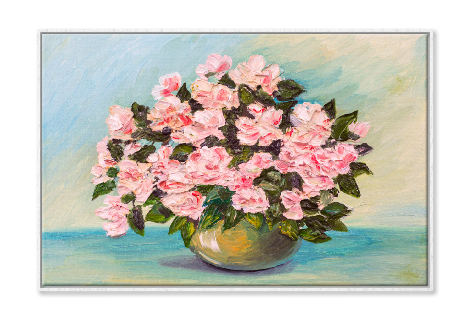 Beautiful Flower Vase Painting Limited Edition High Quality Print Canvas Box Framed White