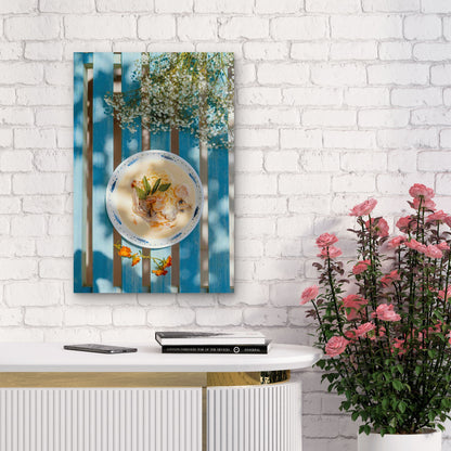 Creamy Shrimp Pasta 60x90cm Metal Print Ready to Hang - Bella Home Decor
