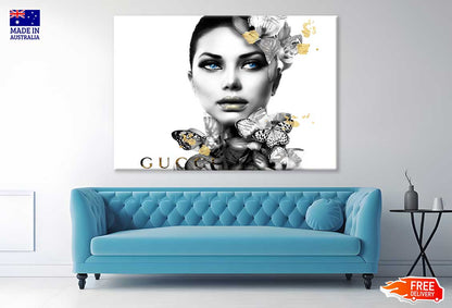 Bella Black and White Fashion Girl Home Print Canvas Ready to hang