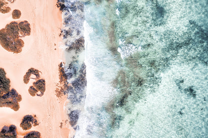 Beach Top View With Bushes Stunning Design Print 100% Australian Made