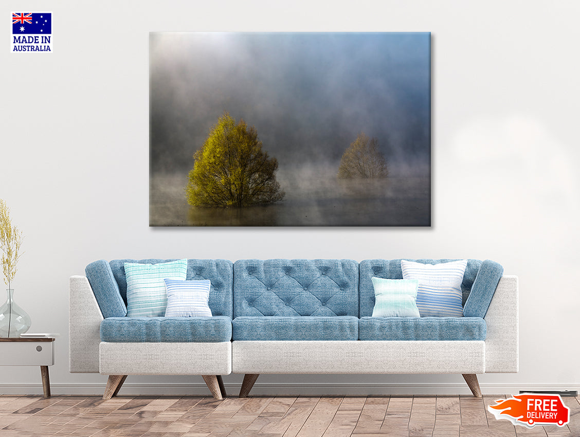 Fog during Autumn Floods with Clouds in the Sky Print 100% Australian Made