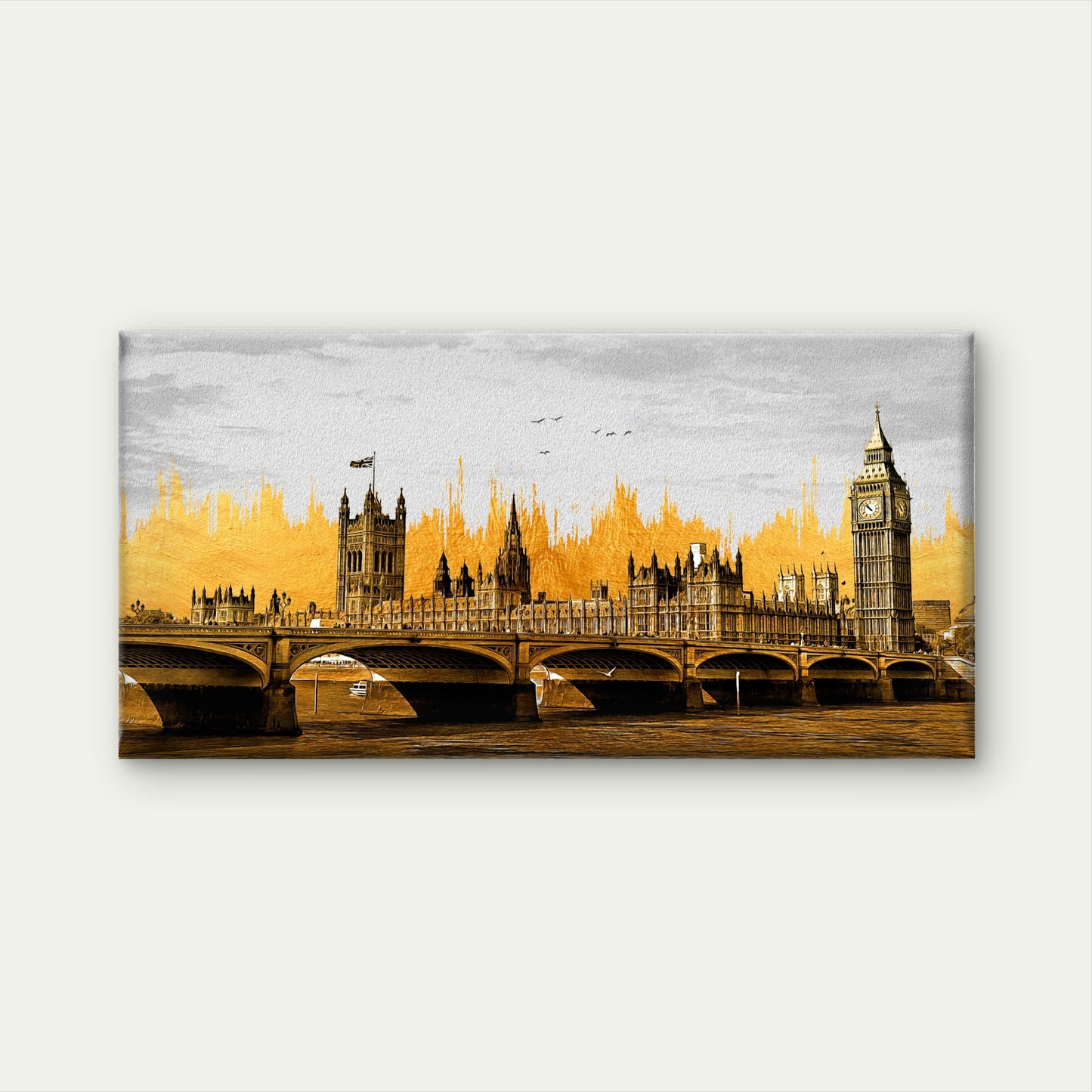 Big Ben London England UK Wall Art Canvas Office Home Room Framed 120x60cm - Bella Home Decor