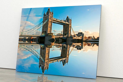 Tower Bridge at Sunset Sky View Acrylic Glass Print Tempered Glass Wall Art 100% Made in Australia Ready to Hang